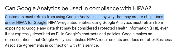 Google Analytics is Not HIPAA Compliant
