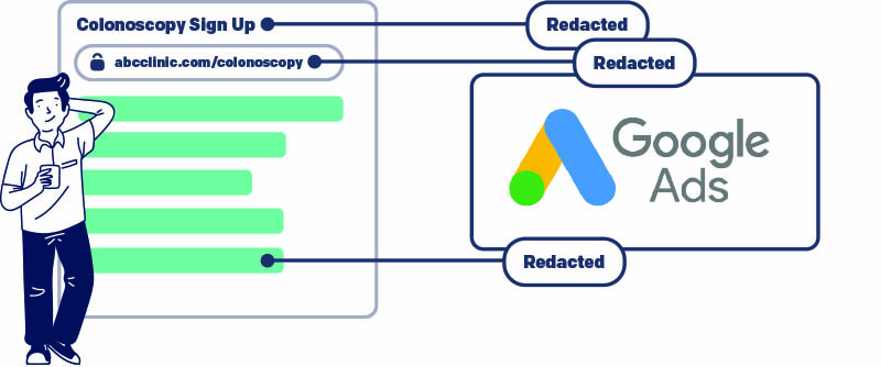 Redacting PHI from conversion events